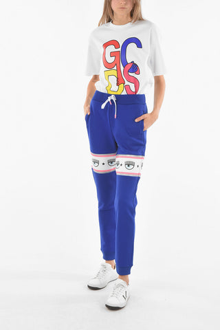 Logoed Band MAXI LOGOMANIA Fleece Cotton Blend Joggers