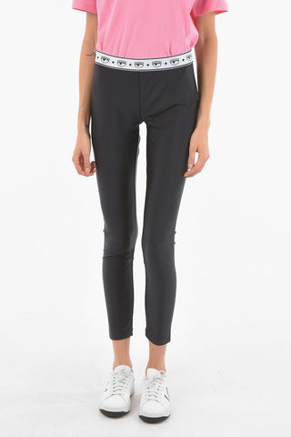 Logoed Waistband SHINY Lycra Leggings