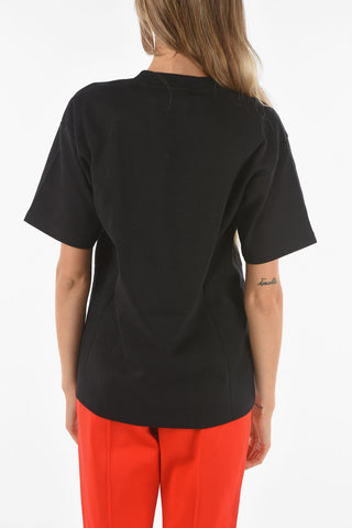 Crew Neck GCDS MILANO Front Printed T-Shirt