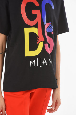 Crew Neck GCDS MILANO Front Printed T-Shirt