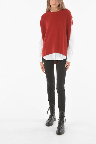Sleeveless Asymmetric Cashmere Pullover