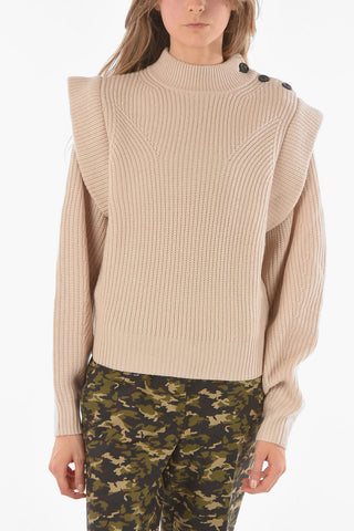 Buttoned Neck PEGGY Wool and Cashmere Pullover