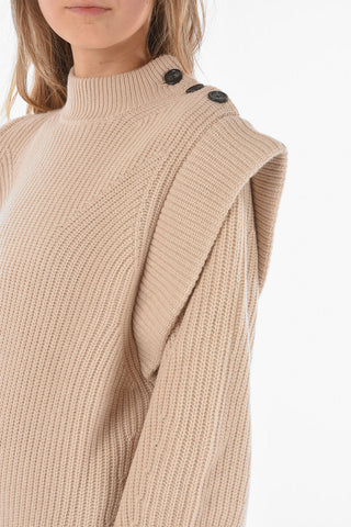 Buttoned Neck PEGGY Wool and Cashmere Pullover