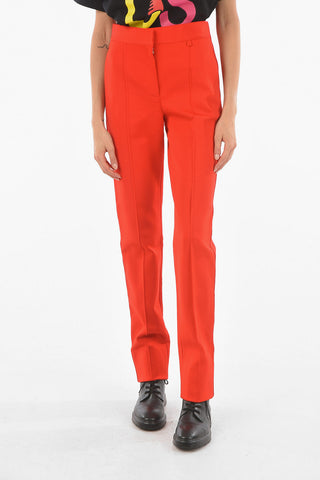 Pantaloni Straight Fit con Chiusura a Scomparsa