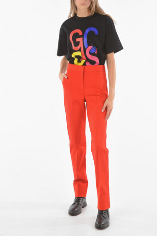 Pantaloni Straight Fit con Chiusura a Scomparsa
