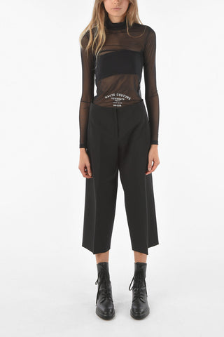 Virgin Wool Blend Culotte Pants