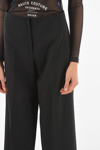Virgin Wool Blend Culotte Pants