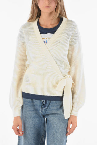 Cardigan a Portafoglio in Misto Alpaca
