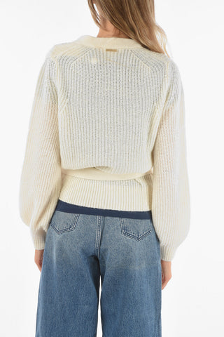 Cardigan a Portafoglio in Misto Alpaca
