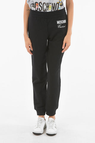 COUTURE! Joggers in Cotone Garzato con Tasche a Zip