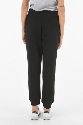 COUTURE! Joggers in Cotone Garzato con Tasche a Zip