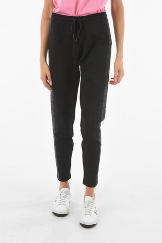 LOVE Joggers in Cotone Garzato con Bande Laterali Logate