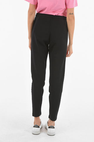 LOVE Joggers in Cotone Garzato con Bande Laterali Logate