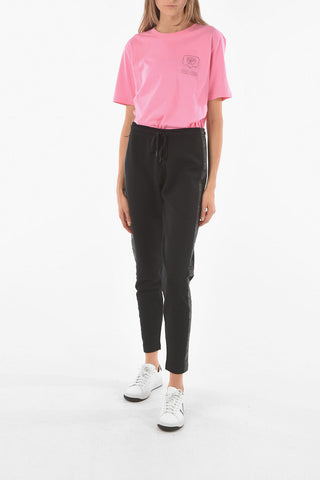 LOVE Joggers in Cotone Garzato con Bande Laterali Logate