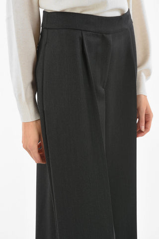 Cuffed Palazzo Pants With Pinces