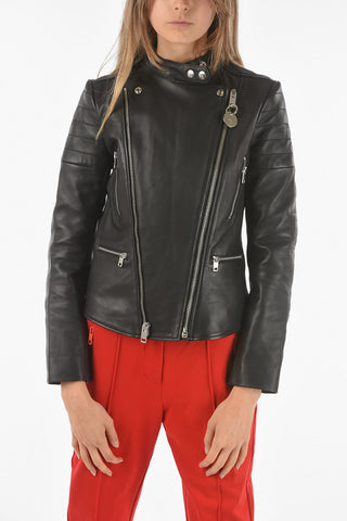 Soft Leather L-MARS GIACCA Biker Jacket with Double Zip Fastening