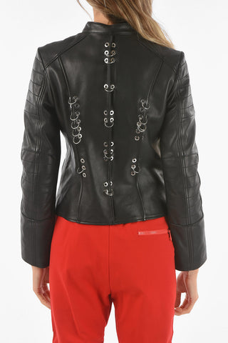 Soft Leather L-MARS GIACCA Biker Jacket with Double Zip Fastening