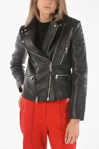 Soft Leather L-MARS GIACCA Biker Jacket with Double Zip Fastening