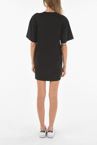 Logoed Oversized PREMIUM SIDE HOLE Cotton Minidress