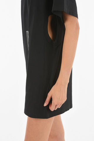 Logoed Oversized PREMIUM SIDE HOLE Cotton Minidress