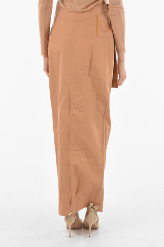 LA MONTAGNE Back Zipped LA JUPE Flax Pencil Skirt