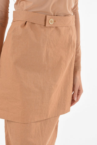 LA MONTAGNE Back Zipped LA JUPE Flax Pencil Skirt