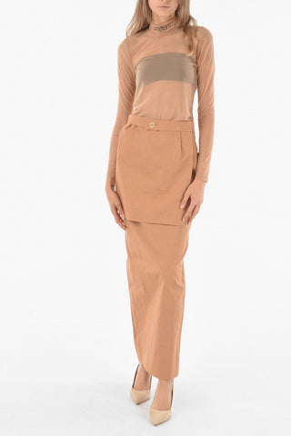 LA MONTAGNE Back Zipped LA JUPE Flax Pencil Skirt