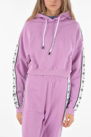 Logoed Sleeve LOGOMANIA Crop Hoodie