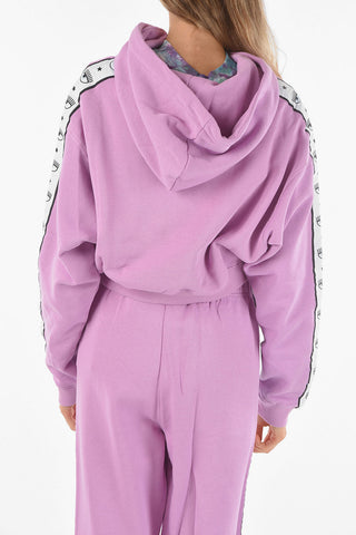 Logoed Sleeve LOGOMANIA Crop Hoodie
