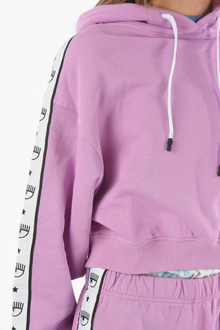 Logoed Sleeve LOGOMANIA Crop Hoodie