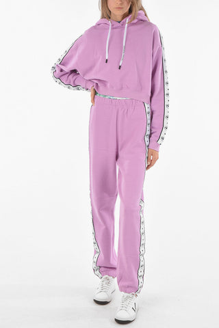 Logoed Sleeve LOGOMANIA Crop Hoodie