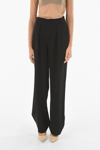 Single-pleated Belted Palazzo Pants