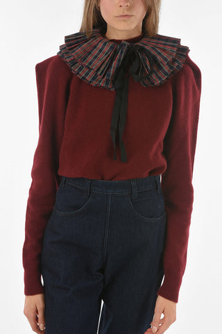 Tartan Motif Multi-layered Collar