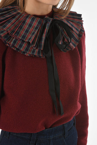 Tartan Motif Multi-layered Collar