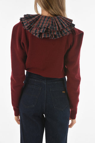 Tartan Motif Multi-layered Collar