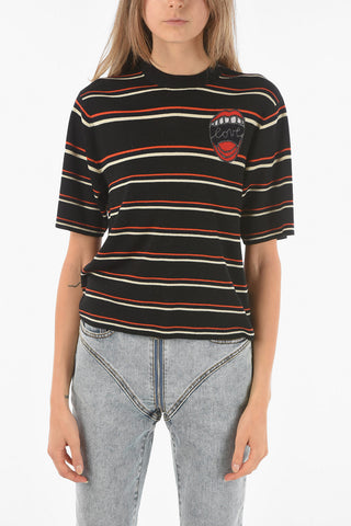 Crew Neck Short-sleeved Balanced Stripe Sweater