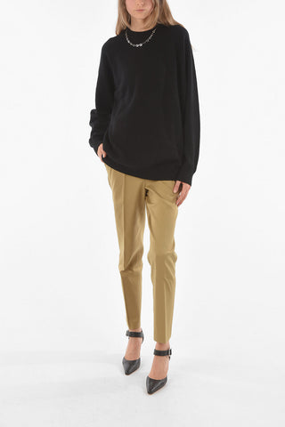 Crew Neck Decorative Chain Cashmere Sweater