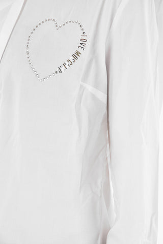 LOVE Rhinestone Logoed Cotton Blend Shirt