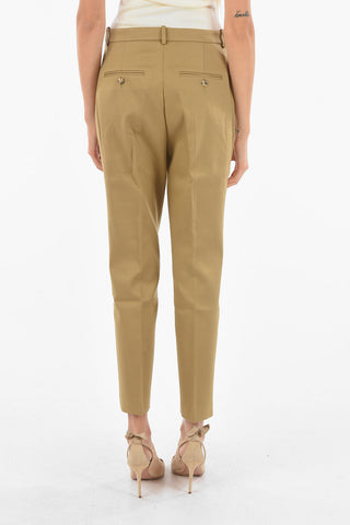 Pantaloni Chino in Cotone con Tasche a Filo