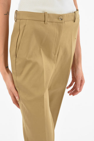 Pantaloni Chino in Cotone con Tasche a Filo