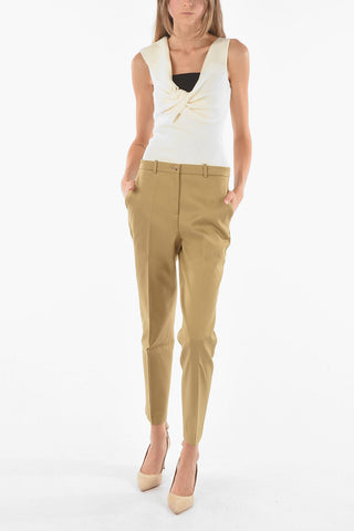 Pantaloni Chino in Cotone con Tasche a Filo