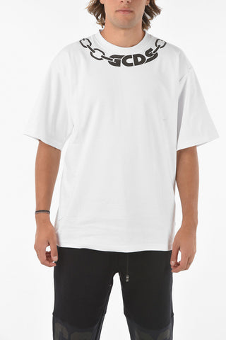 Crewneck T-shirt with Chain Print