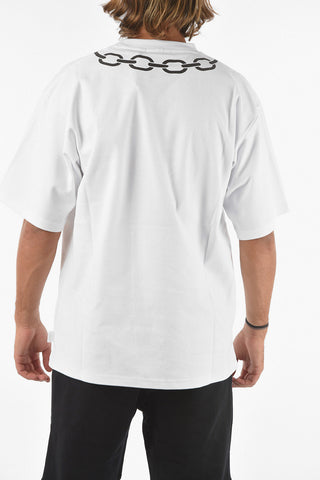 Crewneck T-shirt with Chain Print