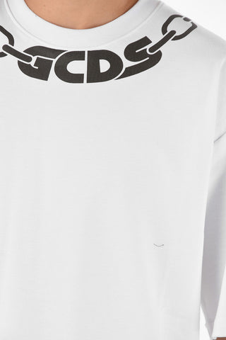 Crewneck T-shirt with Chain Print