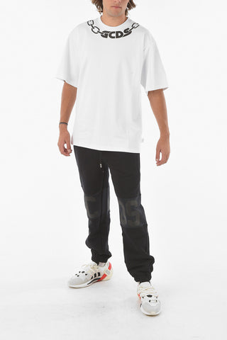 Crewneck T-shirt with Chain Print