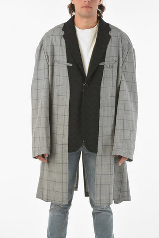 HOMME PLUS District Check Double-layered Coat