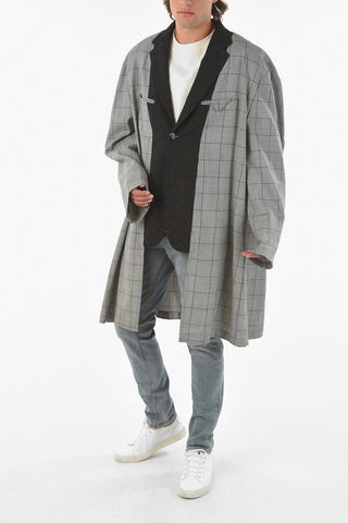 HOMME PLUS District Check Double-layered Coat