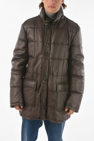 Soft Leather Padded Puffer with Removable Chest Piece