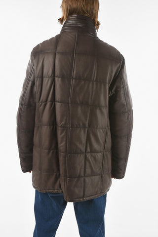 Soft Leather Padded Puffer with Removable Chest Piece