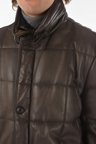 Soft Leather Padded Puffer with Removable Chest Piece